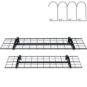 Garage Storage Shelving, 2 Pack, 4 x 1 ft Heavy Duty Garage Shelves Wall Mounted, 400 lbs Load Capacity(Total) Garage Storage Rack Floating Shelv