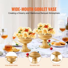 10PCS 16cm/6.3' Tall Wedding Flower Vase, Metal Wedding Centerpiece, Gold Floral Arrangement Stand Display Rack for Tables Wedding Dinner Party