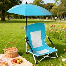 Beach Umbrella Chair For Adults With Adjustable Parasol UPF 50 Tear-proof 600D Oxford Fabric With PVC (Option: Blue)